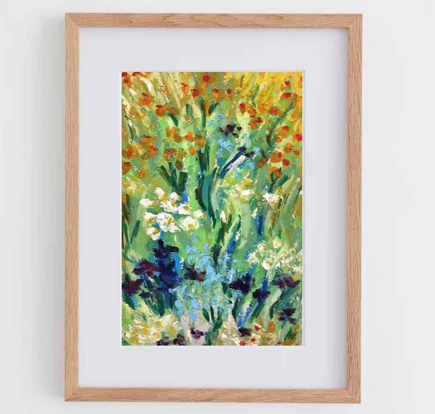 Vibrant Wildflowers – Colorful Abstract Floral Art Print