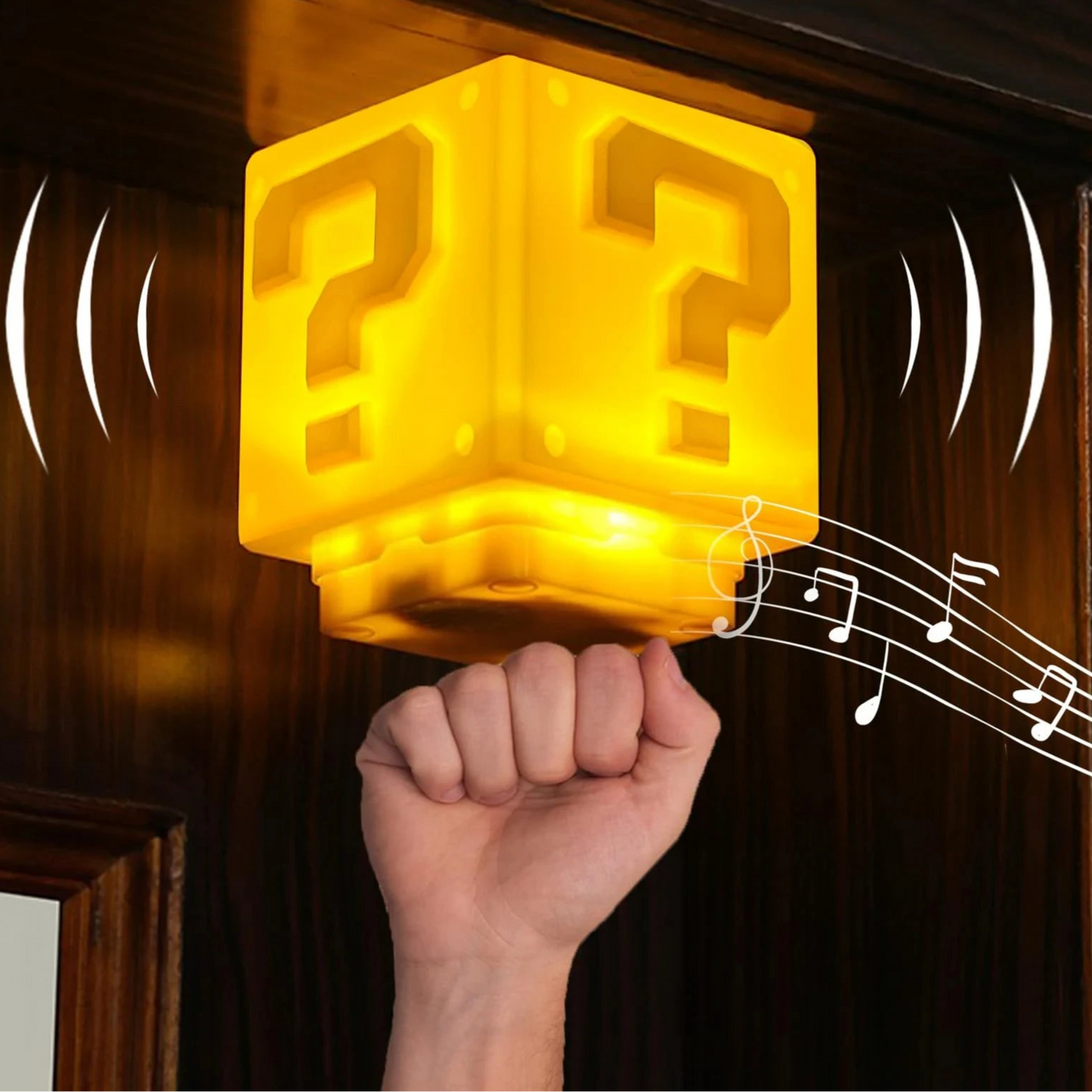 LED Question Mark Night Light – USB Rechargeable Game-Inspired Bedside Lamp with Music & Silent Mode