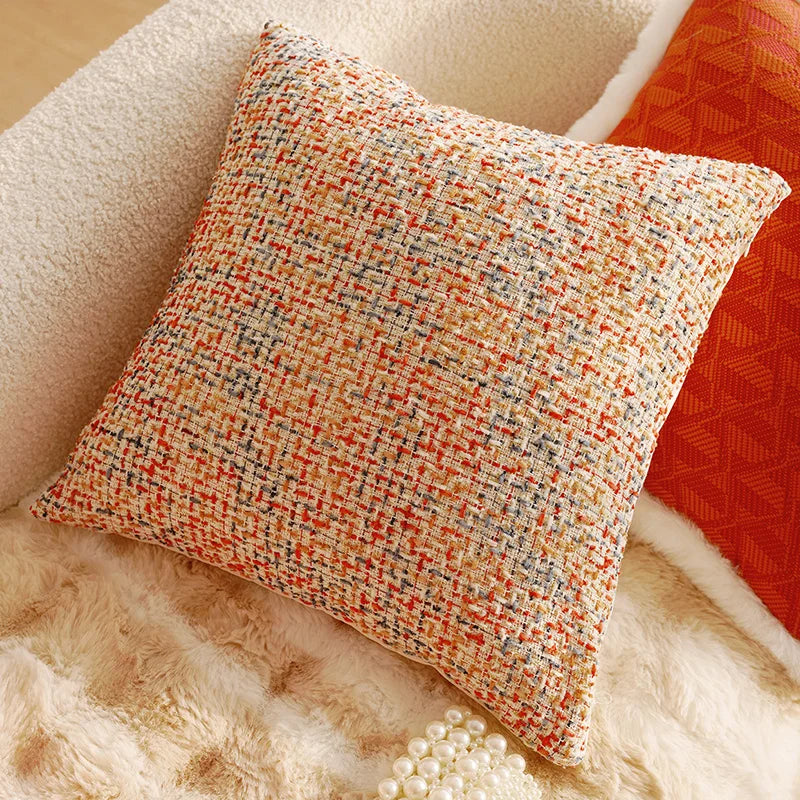 Rust Ember Collection – Textured Cushion Covers in Warm Red Tones