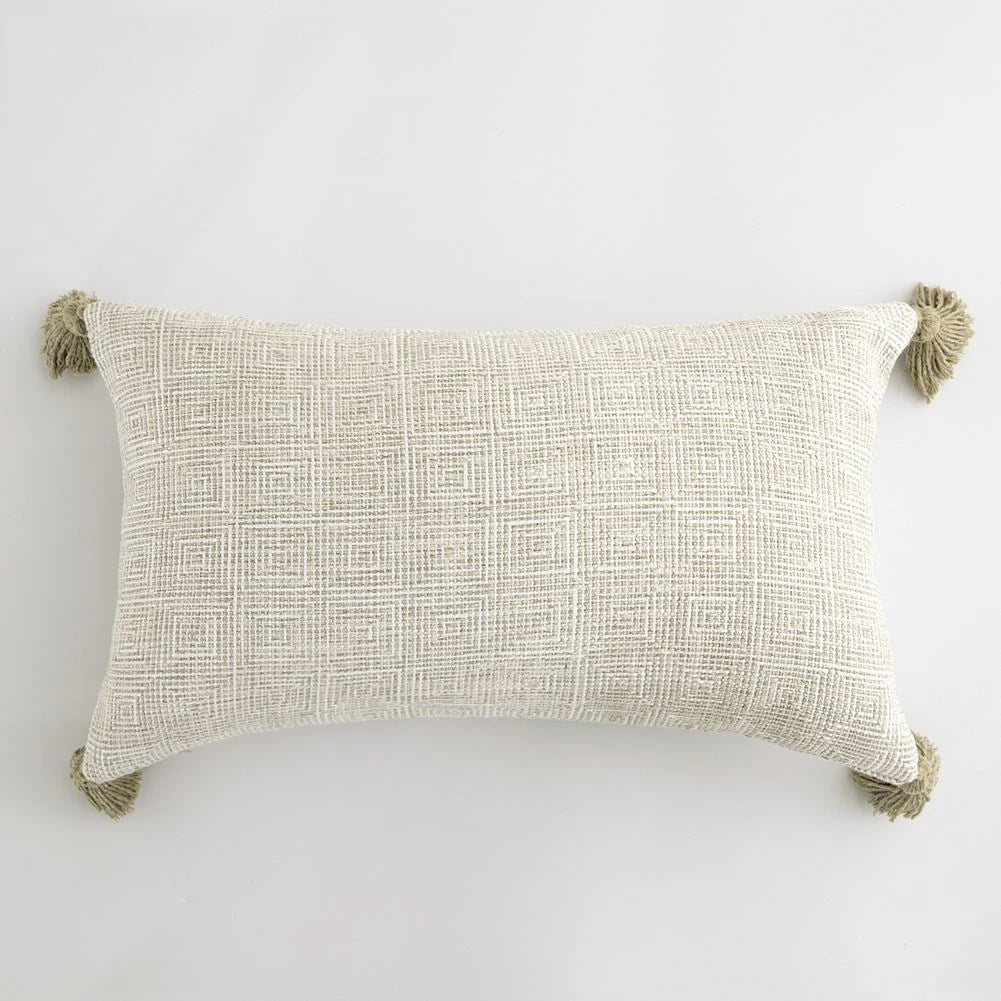 Plaid Decorative Cushion Covers for Sofa, Car Seat & Home Decor | Knitted Cotton-Linen Texture