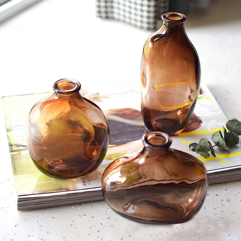 Decorative Glass Vase for Flowers – Modern Home and Office Decoration