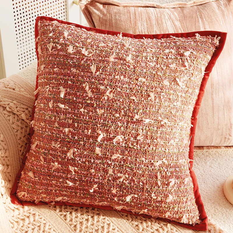 Rust Ember Collection – Textured Cushion Covers in Warm Red Tones