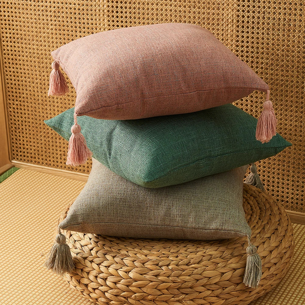 Japanese-Style Decorative Cushion Cover for Sofa, Bed & Living Room