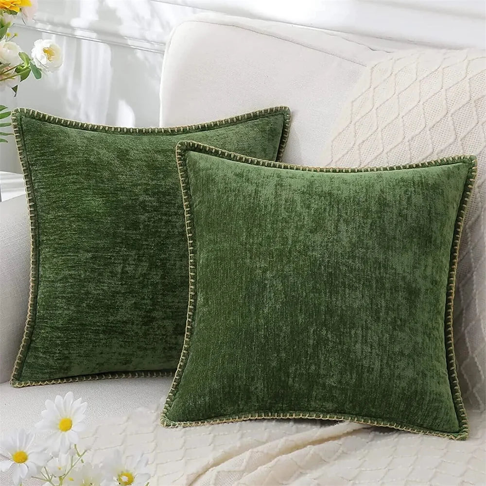 Chenille Throw Pillow Cover for Living Room, Sofa, and Bed
