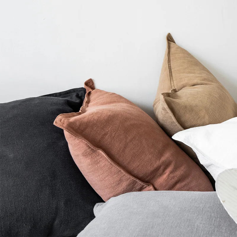 Soft and Comfortable Solid Color Cushion Cover for Sofa, Bed, and Living Room