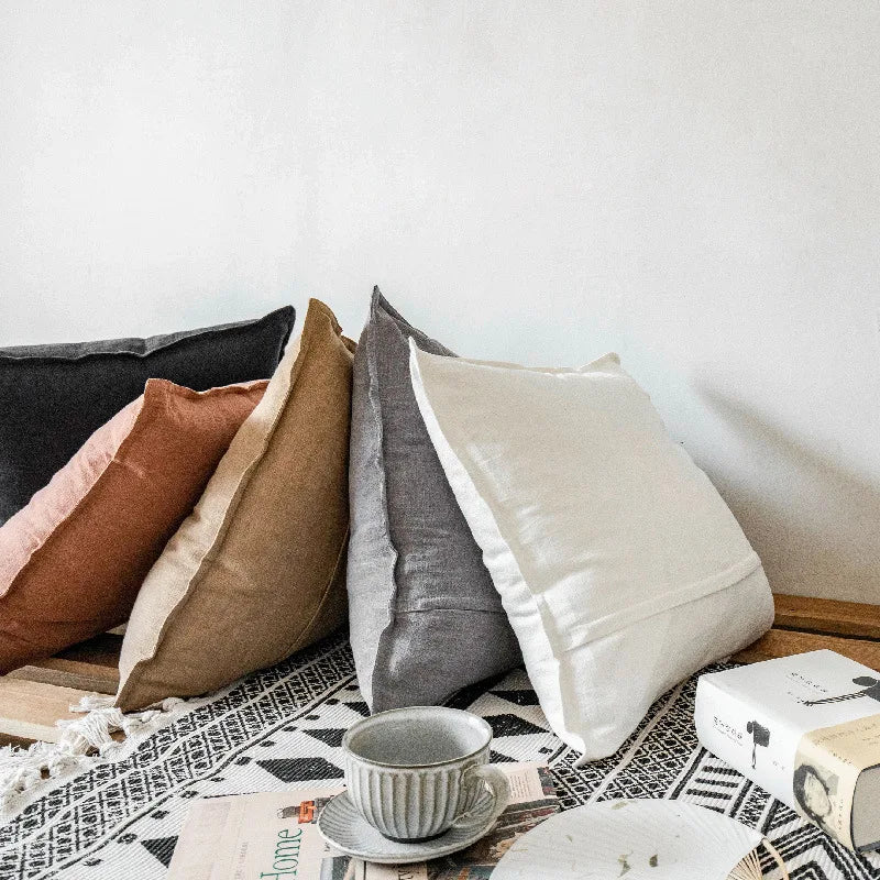 Soft and Comfortable Solid Color Cushion Cover for Sofa, Bed, and Living Room