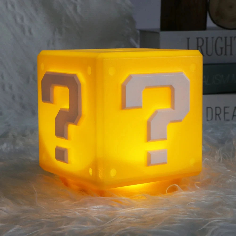LED Question Mark Night Light – USB Rechargeable Game-Inspired Bedside Lamp with Music & Silent Mode