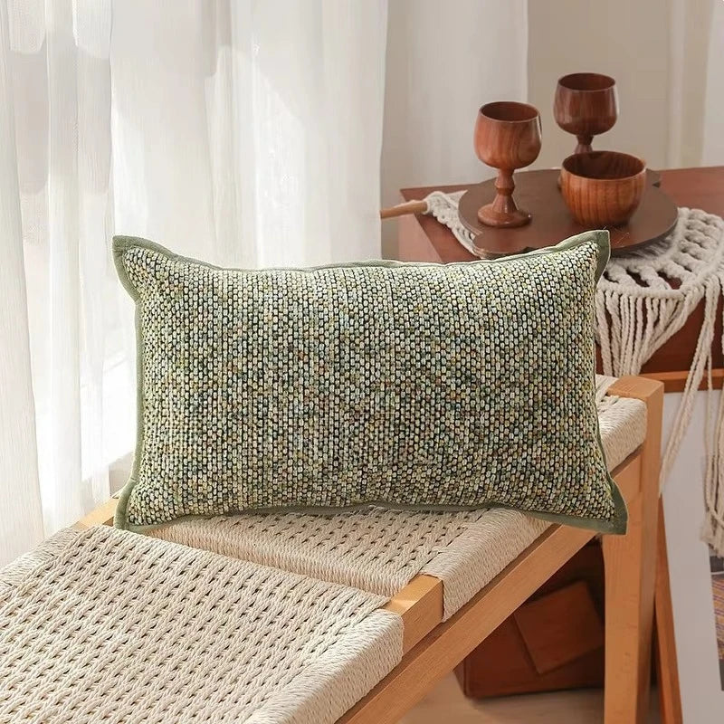 Olive Moss – Textured Woven Cushion Cover in Sage Green