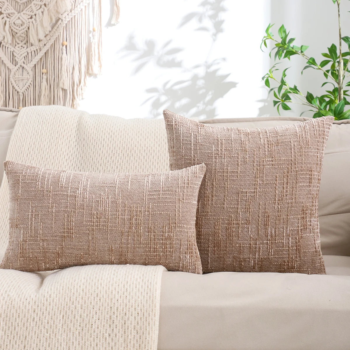 Sandstone Weave Throw Cushion Cover