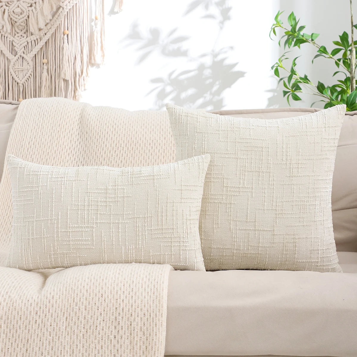 Sandstone Weave Throw Cushion Cover