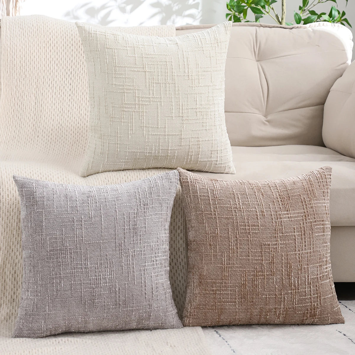Sandstone Weave Throw Cushion Cover