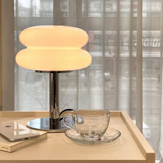 Glass Egg Tart Table Lamp – Minimalist Elegance for Modern Spaces