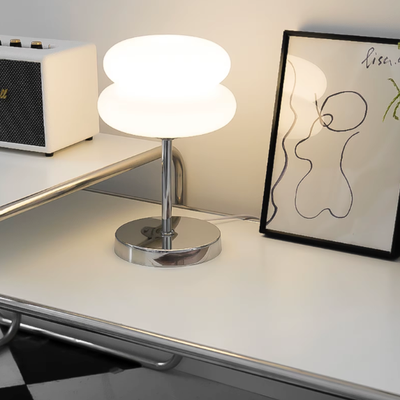 Glass Egg Tart Table Lamp – Minimalist Elegance for Modern Spaces