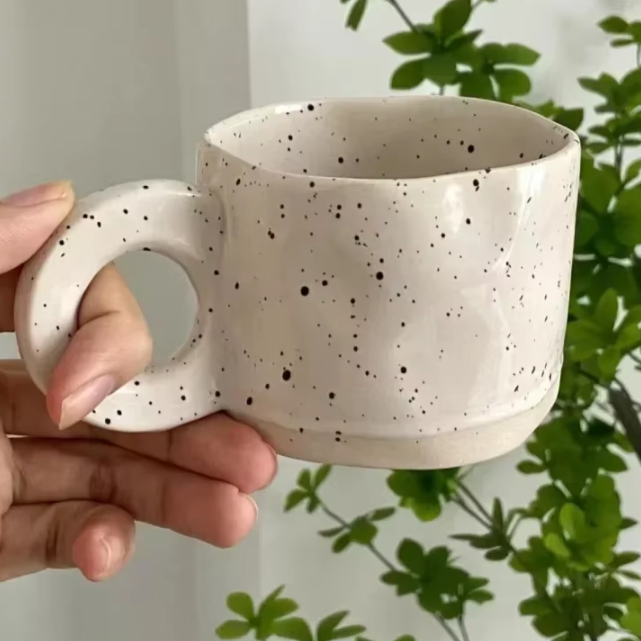 250ml Handmade Ceramic Mug – Porcelain Coffee & Hot Chocolate Cup