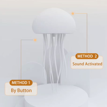 Jellyfish Atmosphere Lamp – Full-Color Gradient Light with USB Charging and Rotating Tentacles