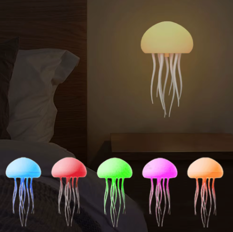 Jellyfish Atmosphere Lamp – Full-Color Gradient Light with USB Charging and Rotating Tentacles
