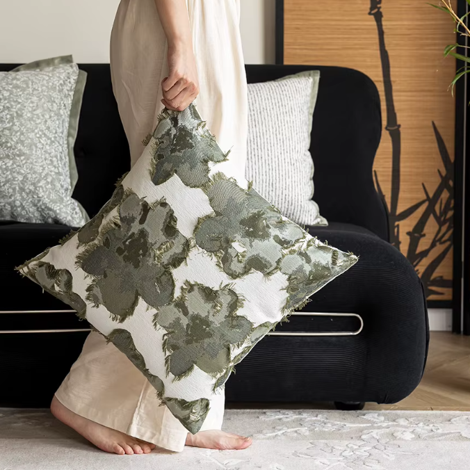 Verdant Tones Collection - Textured Green Cushion Covers