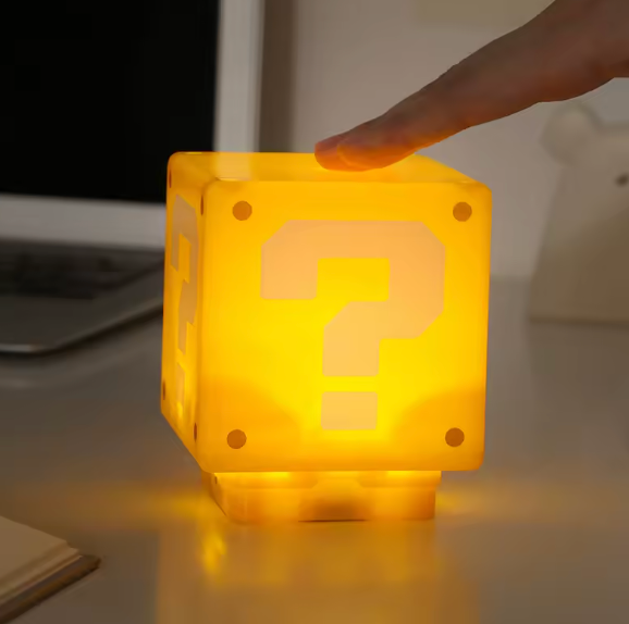 LED Question Mark Night Light – USB Rechargeable Game-Inspired Bedside Lamp with Music & Silent Mode
