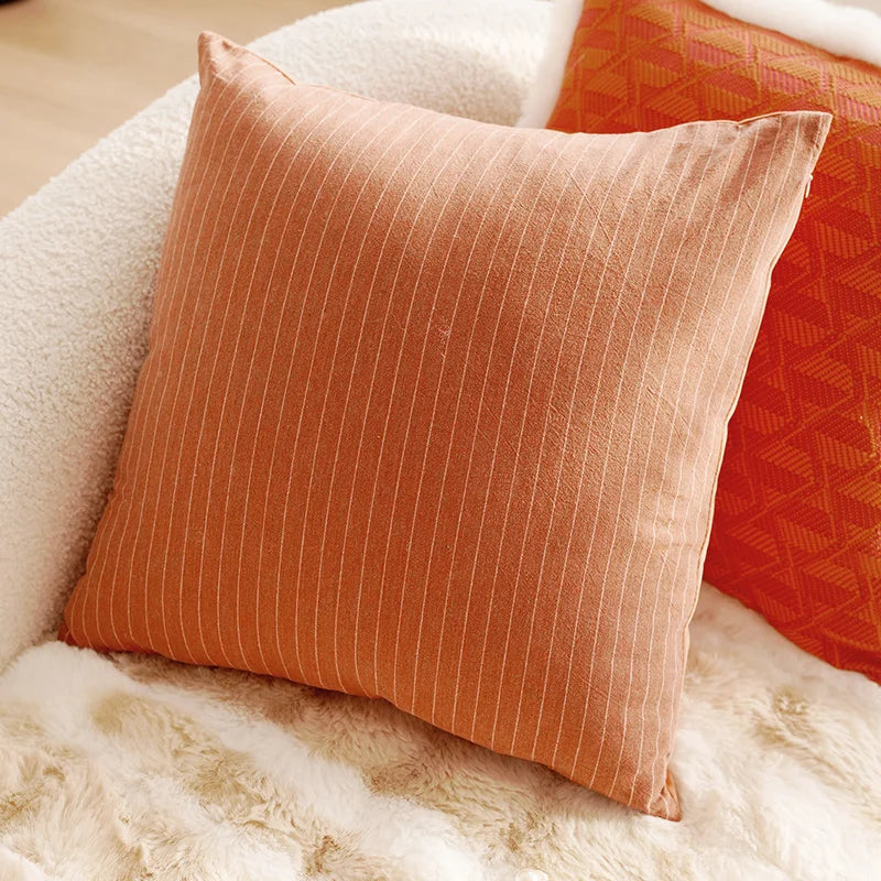 Rust Ember Collection – Textured Cushion Covers in Warm Red Tones