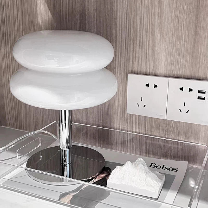 Glass Egg Tart Table Lamp – Minimalist Elegance for Modern Spaces