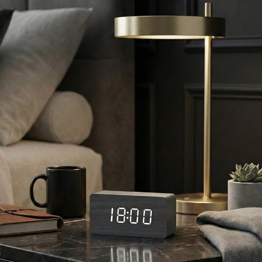 Minimalist Wooden LED Clock