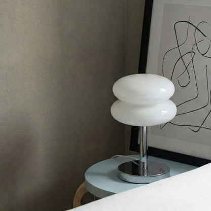 Glass Egg Tart Table Lamp – Minimalist Elegance for Modern Spaces