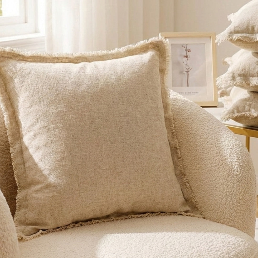 Boho Chic Cotton & Linen Tassel Cushion Covers | Decorative Pillowcase