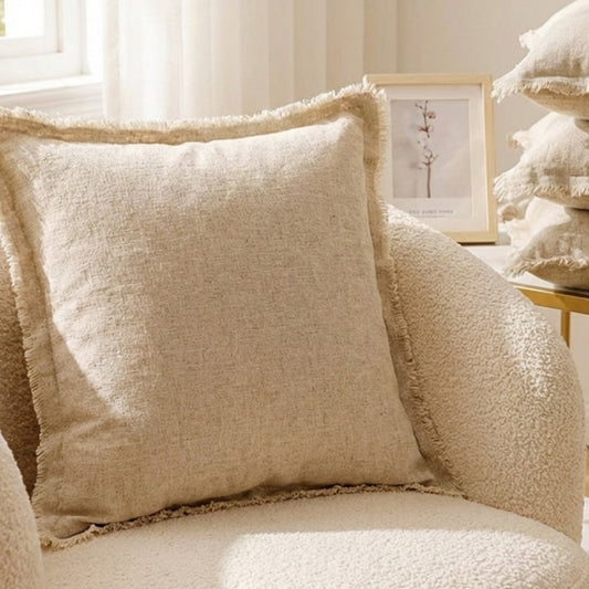 Boho Chic Cotton & Linen Tassel Cushion Covers | Decorative Pillowcase