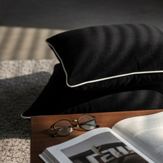 Black & White Pillow Cover – Modern Minimalist Cushion Case for Couch or Bed