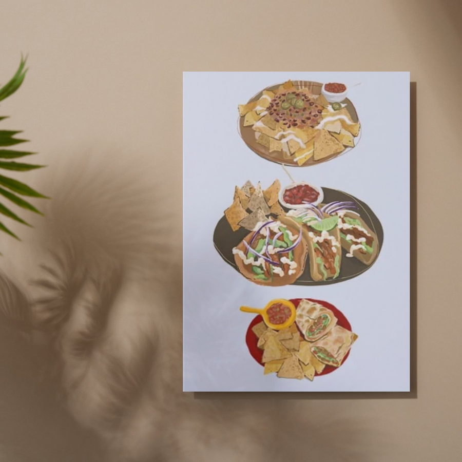 Tacos & Nachos Delight – Playful Food-Inspired Art Print