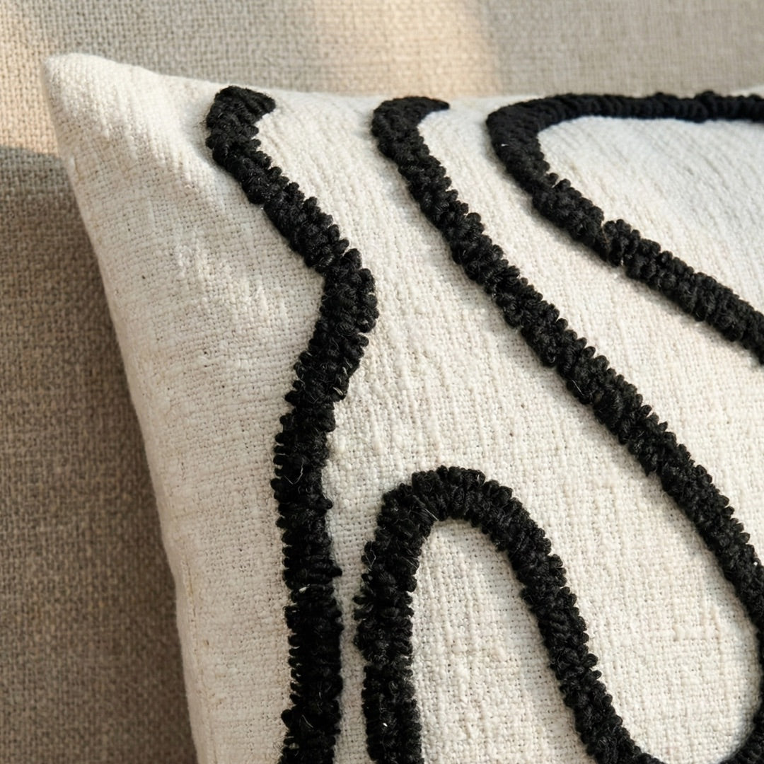 Funda de cojín geométrica de chenilla: funda de almohada moderna para la decoración del hogar