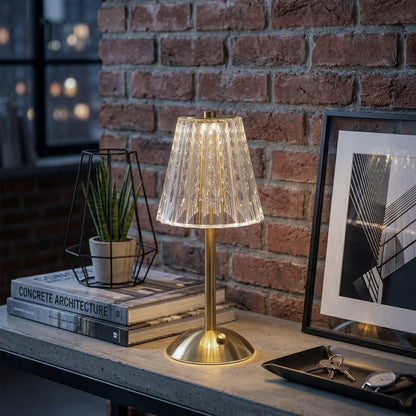 Crystal Retro LED Table Lamp – Luxurious Rechargeable Bedside Lamp with Dimming Feature