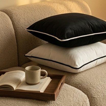 Black & White Pillow Cover – Modern Minimalist Cushion Case for Couch or Bed