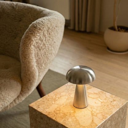 Danish Mushroom – Rechargeable Touch Table Lamp (Dimmable, Portable)