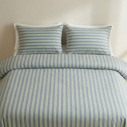 Soft Cotton Duvet Cover – Everyday Stripes – Blue Mist