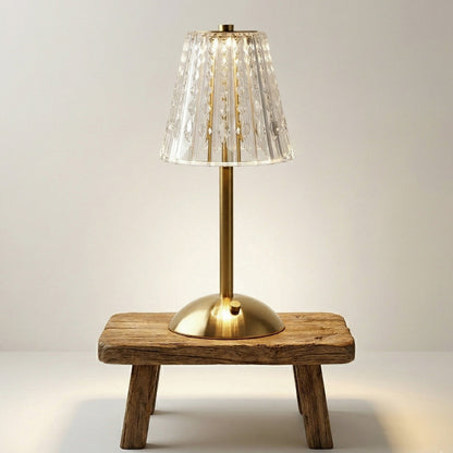 Crystal Retro LED Table Lamp – Luxurious Rechargeable Bedside Lamp with Dimming Feature