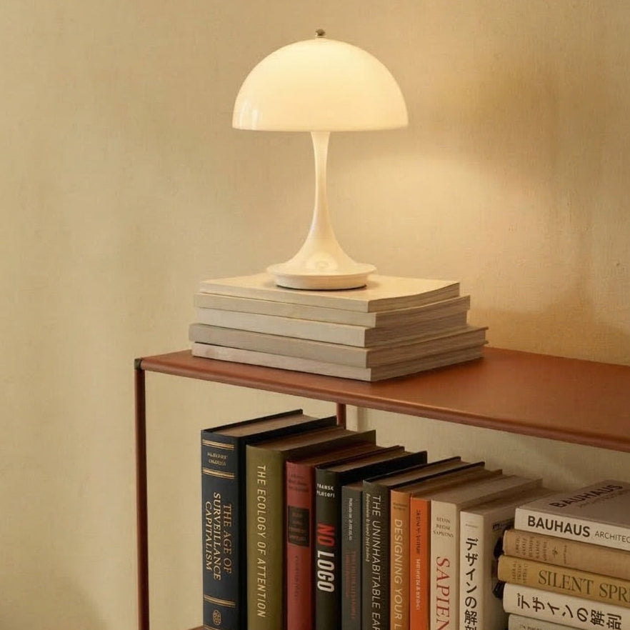 LED Mushroom Table Lamp – Rechargeable, Dimmable, Touch Control Night Light