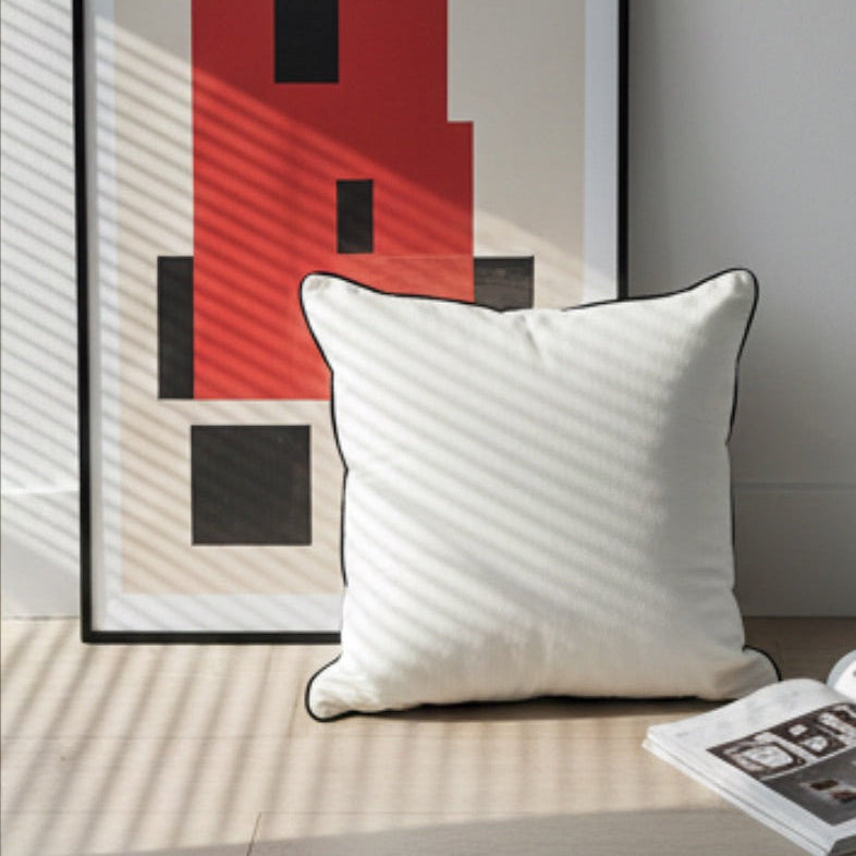 Black & White Pillow Cover – Modern Minimalist Cushion Case for Couch or Bed