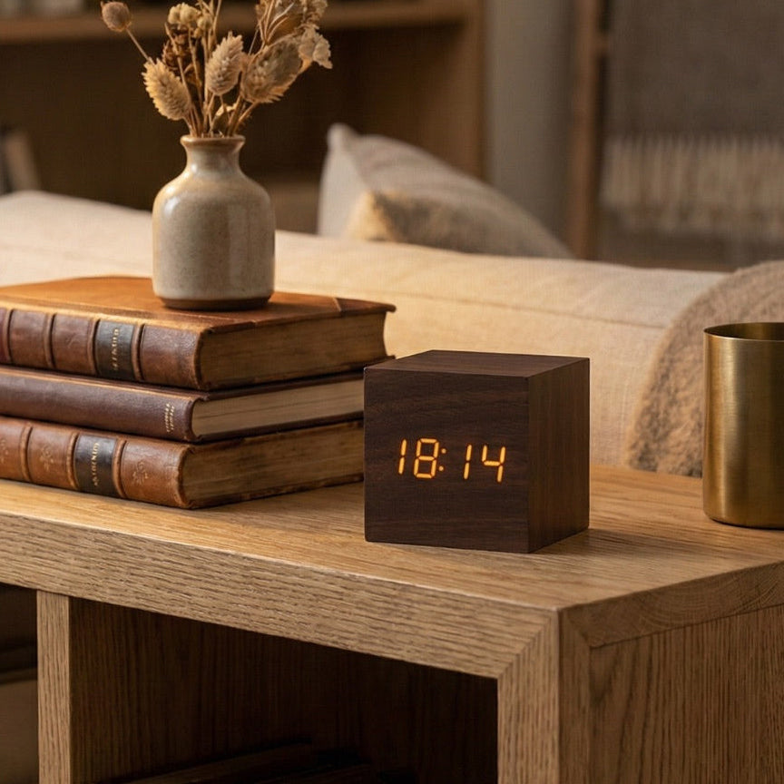 Wooden Digital LED Alarm Clock