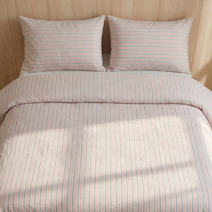 Soft Cotton Duvet Cover – Everyday Stripes – Sand Rose