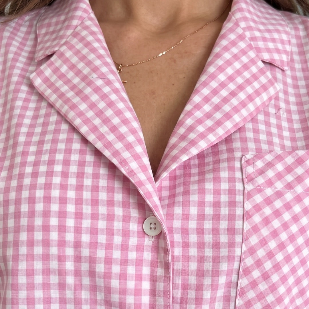 Checkered Cotton Pajama Set