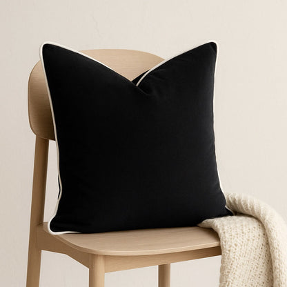 Black & White Pillow Cover – Modern Minimalist Cushion Case for Couch or Bed