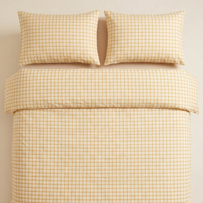 Classic Cotton Bedding – Gingham Dreams Collection – Warm Honey Gingham