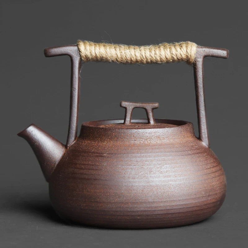 350ml Japanese-Style Ceramic Teapot – Handmade Retro Stoneware