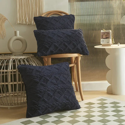 Geometric Jacquard Plush Pillow Covers | Cushion Covers for Sofa, Bed, Couch