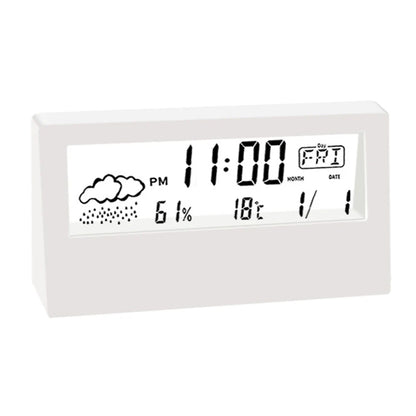 Digital Weather Display Alarm Clock – Thermo-Hygrometer with Temperature & Humidity Monitor for Home or Office