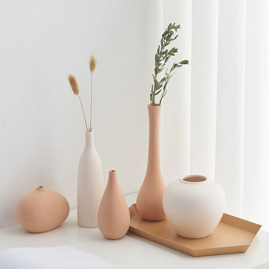 Elegant Nordic Ceramic Vase | Minimalist Decor for Living Room & Desk