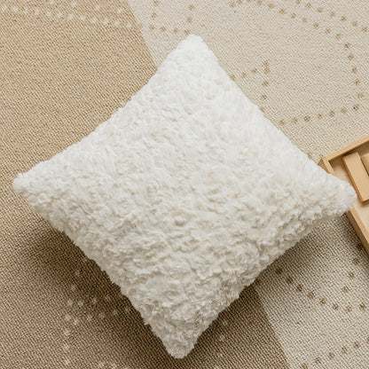 White French Chenille Pillow Cover – Light Luxury Decorative Cushion Case for Living Room & Sofa (45x45cm)