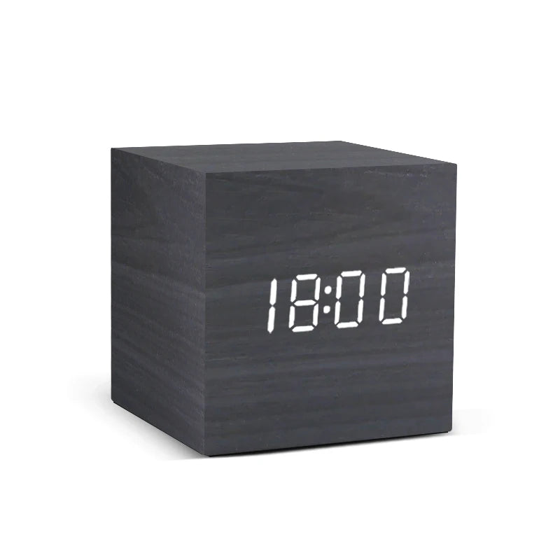 Wooden Digital LED Alarm Clock