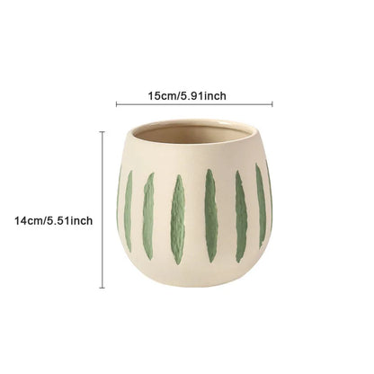 Nordic Style Ceramic Striped Vase